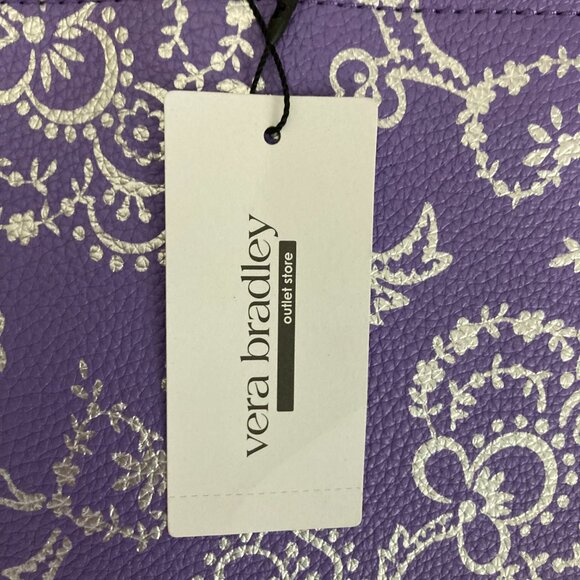 Vera Bradley NWT East West Tote Cotswolds Dahlia Purple Silver Floral VHTF - Picture 10 of 14